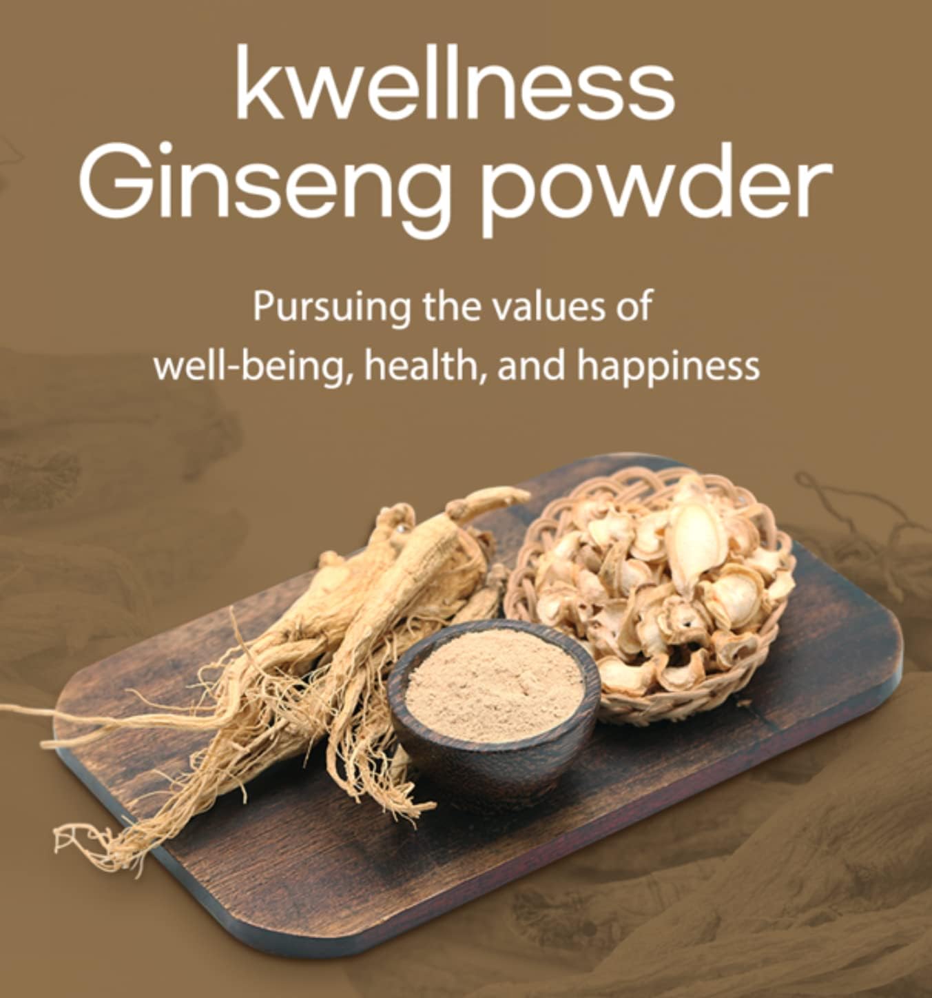 Korean Healthy Ginseng Powder - Kwellness Made in Korea Vitamin C Energy Well-Being Superfood Healthy Powder Natural Ingredients 200g