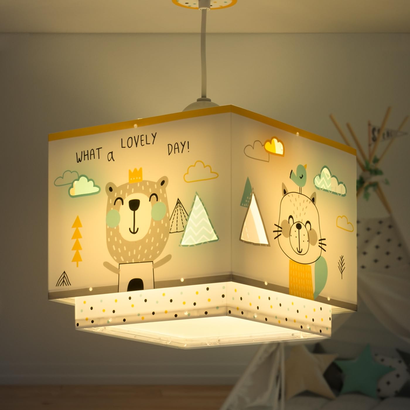 Dziecięca lampa wisząca Dalber Hello Little Dalber, wielokolorowa
