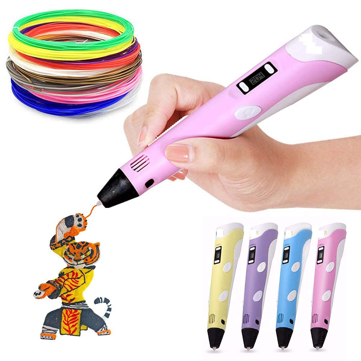 MSGH 3D Pen-2(2021) Professional, 3D Printing Drawing Pen For Creative Modelling Art with Power Adapter & 3 Color PLA Filament + 5 Color PLA Filament X 5MTR Each Free With this Pack (With LCD Display) (B09HS9FVYR) Amazon Price History, Amazon Price Tracker