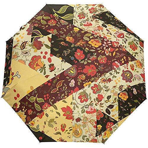 Preisvergleich Produktbild Blumenblumen-Streifen-Rosen Auto Open Close Sun Rain Umbrella