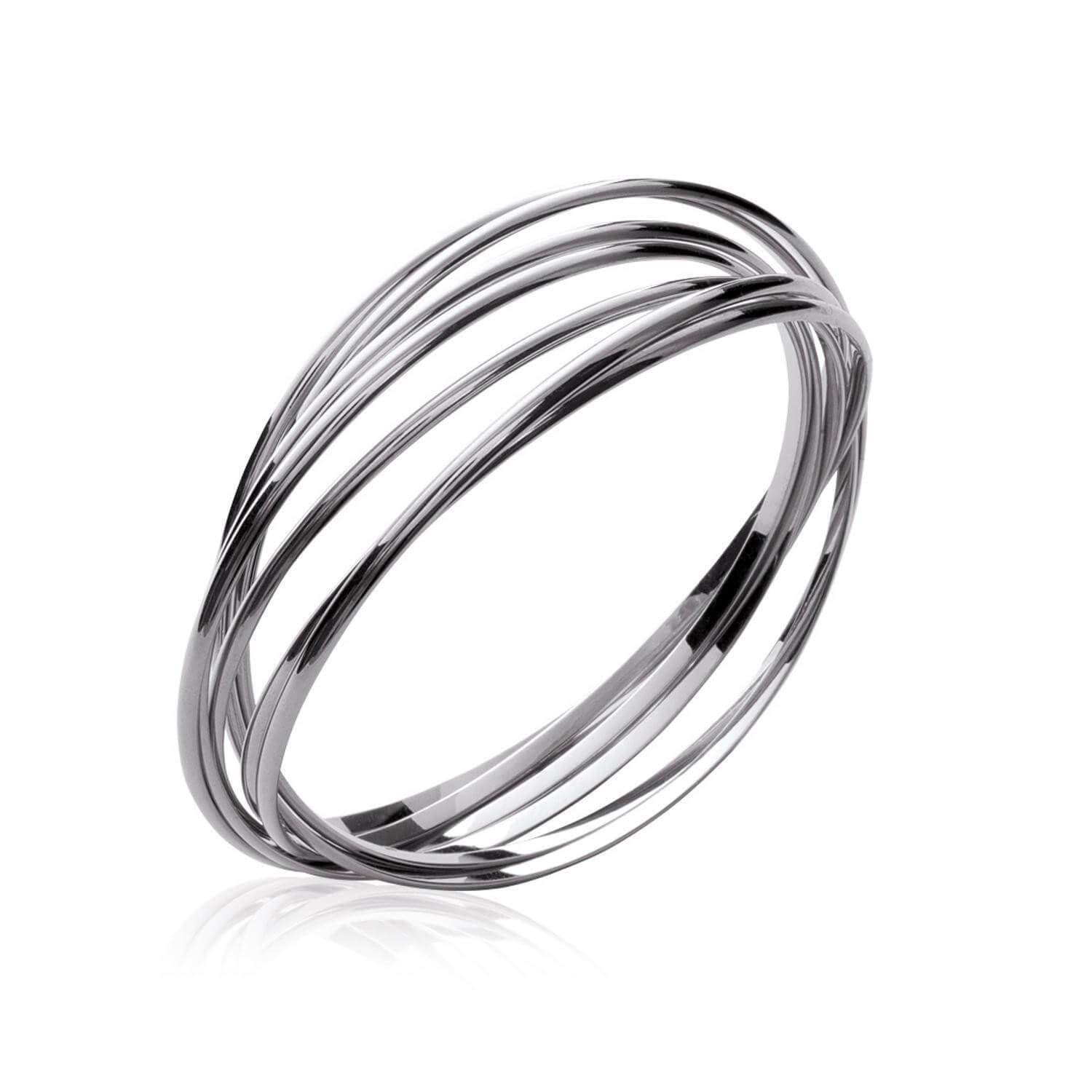 Bracciali Settimanali JONCS 6,5MM Argento Massiccio 925/1000 Rodiato, Taglia unica, Argento sterling