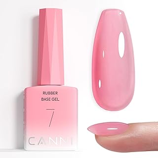 CANNI Rubber Base Nude Pink Gel Nail Polish, Pink Gel Polish Soak Off Color High Gloss Soak Off U V Nail Manicure Salon and DIY at Home