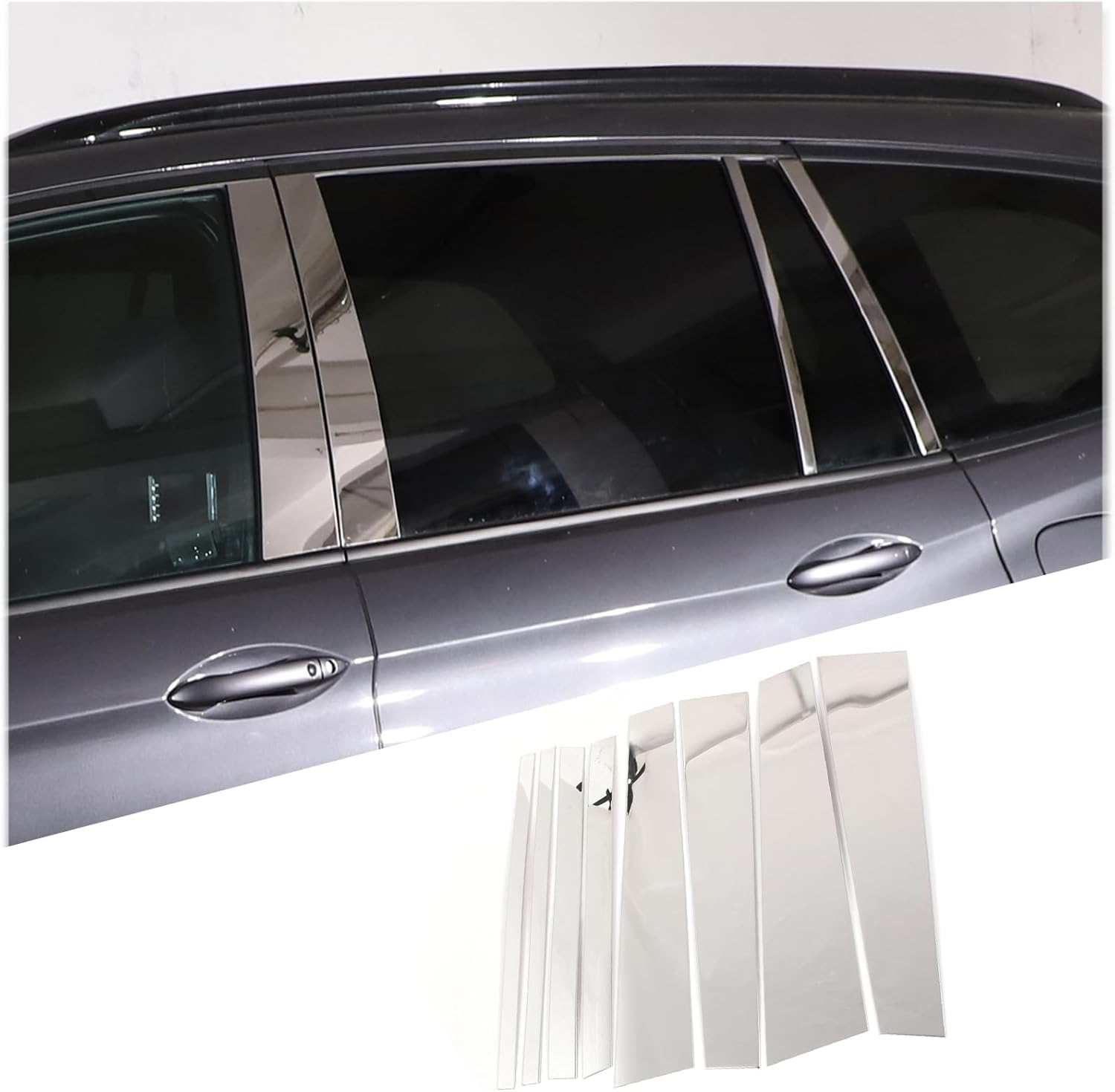 Car Door Pillar Posts Trim Cover Paint Scratch Protector Cover Compatible for Honda Pilot 2016 2017 2018 2019 2020 2021 2022 Car Decora Cover Trim Accessories-Bright Silver, Stainless Steel (8 PCS)