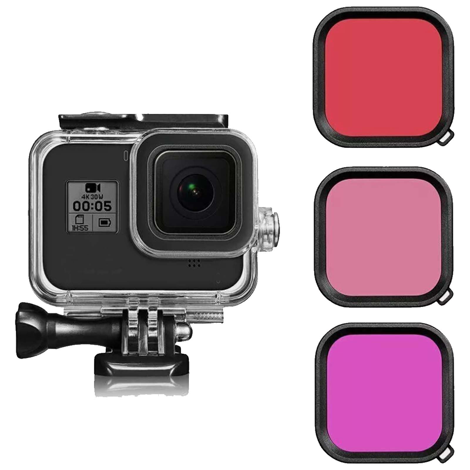 Waterproof Case for Go Pro Hero 12 Hero 11 Hero 10 Hero 9 Black with 3-Pack Dive Filter,196ft Underwater Dive Protective Housing for Go Pro 12 11 10 9Scuba Diving Snorkeling Surfing-picture-11
