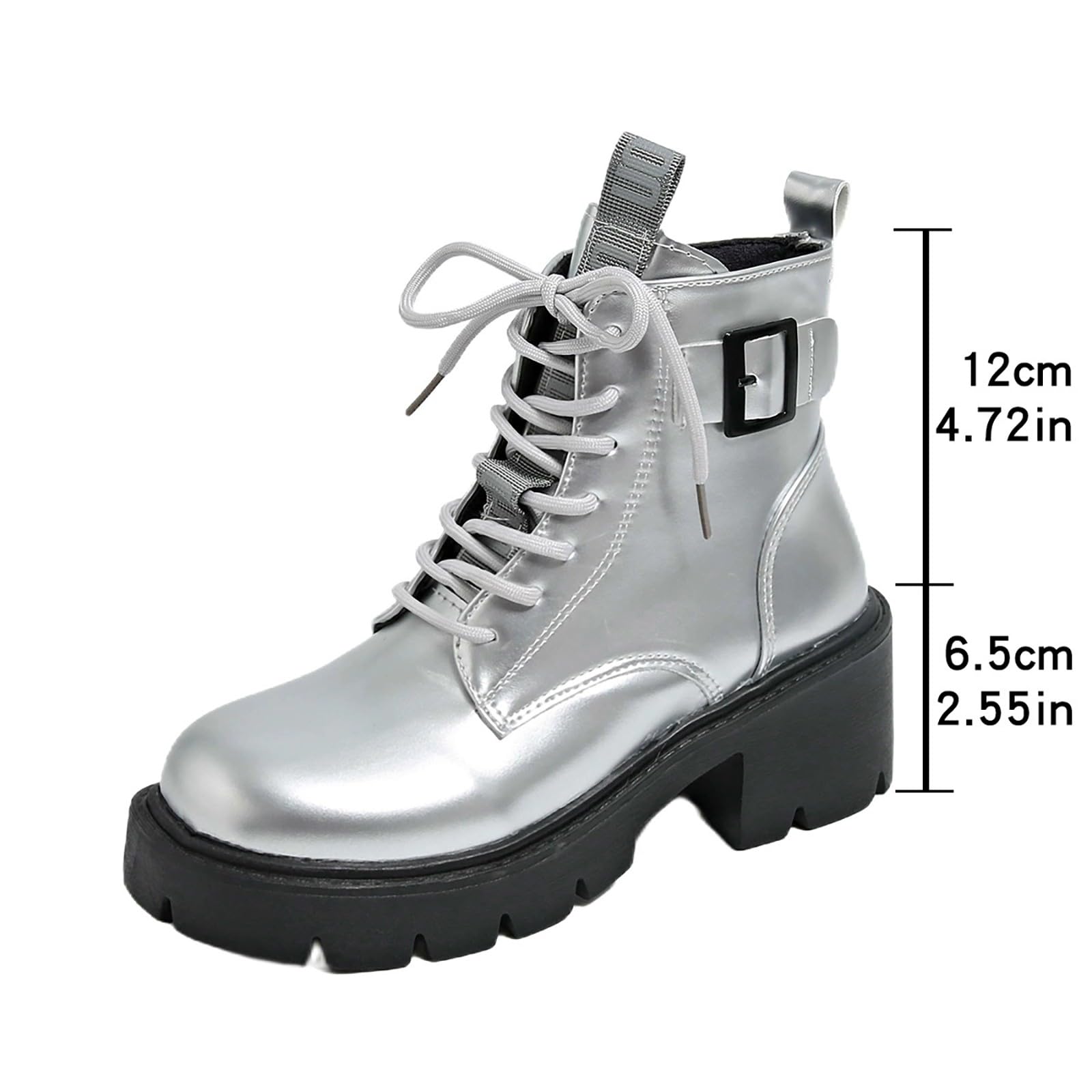 Genérico Botines Mujer Vestir con Cordones Plataforma Botas Punta Redonda Elegantes Zapatos Suaves Cómodas Caminar Bota Casuales Antideslizantes Botin para Otoño Invierno Trabajo Paseo y Uso Diario