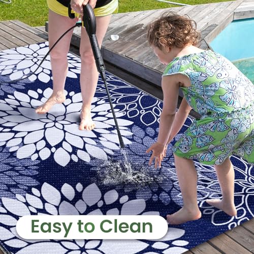 Tapete Exterior Impermeable de Plástico 4'x6' Azul miniatura 5