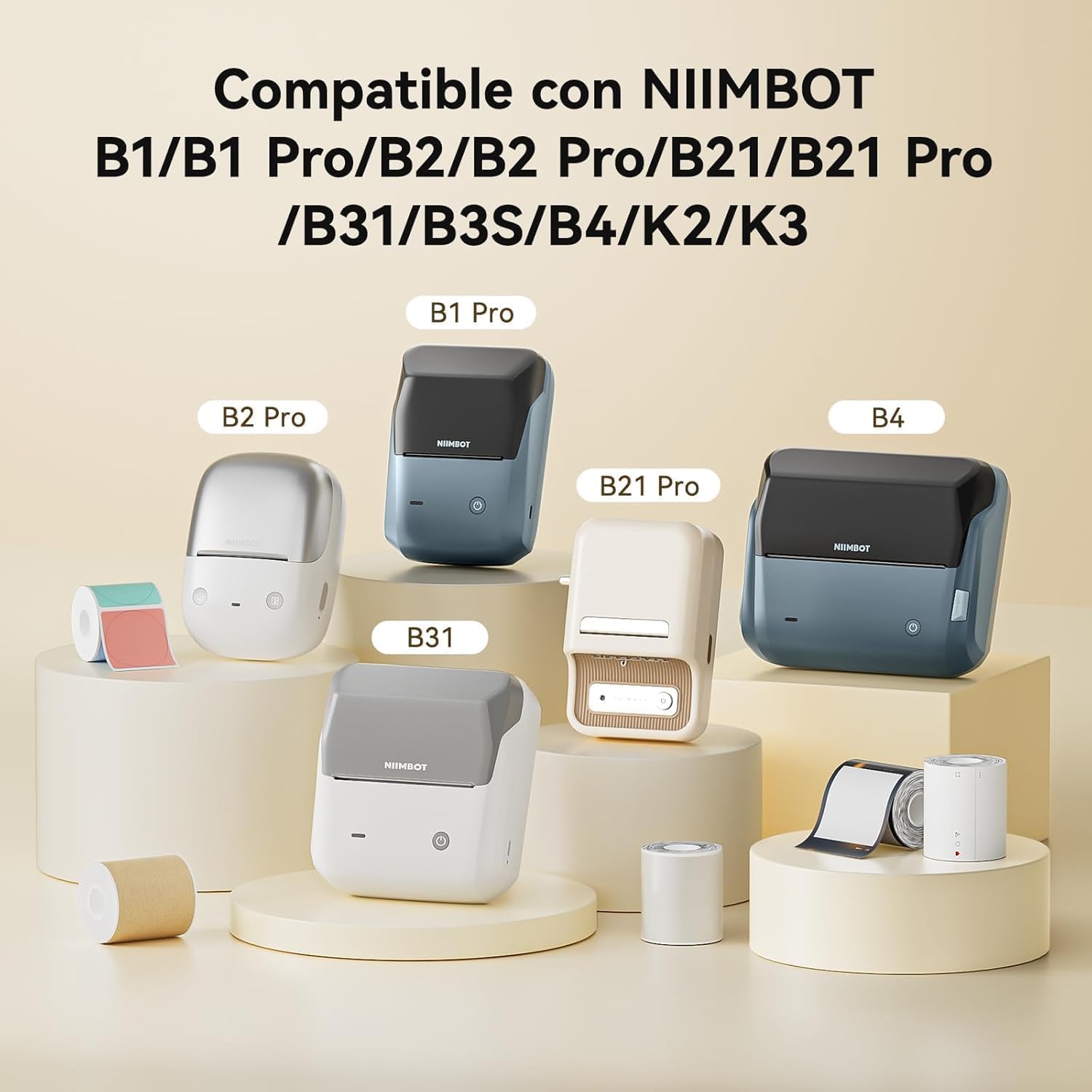 NIIMBOT B1/B2/B21/B3S/B31/B4 Étiquettes, 3 rouleaux d'étiquettes adhésives pour bocal，dossier de bureau,école,adresse,25x78mm