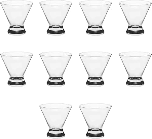 Libbey - Vasos de Martini de 8.25 onzas, juego de 10, paquete a granel, ideal para cócteles, recuerdos de boda, recuerdos de fiesta, eventos, color