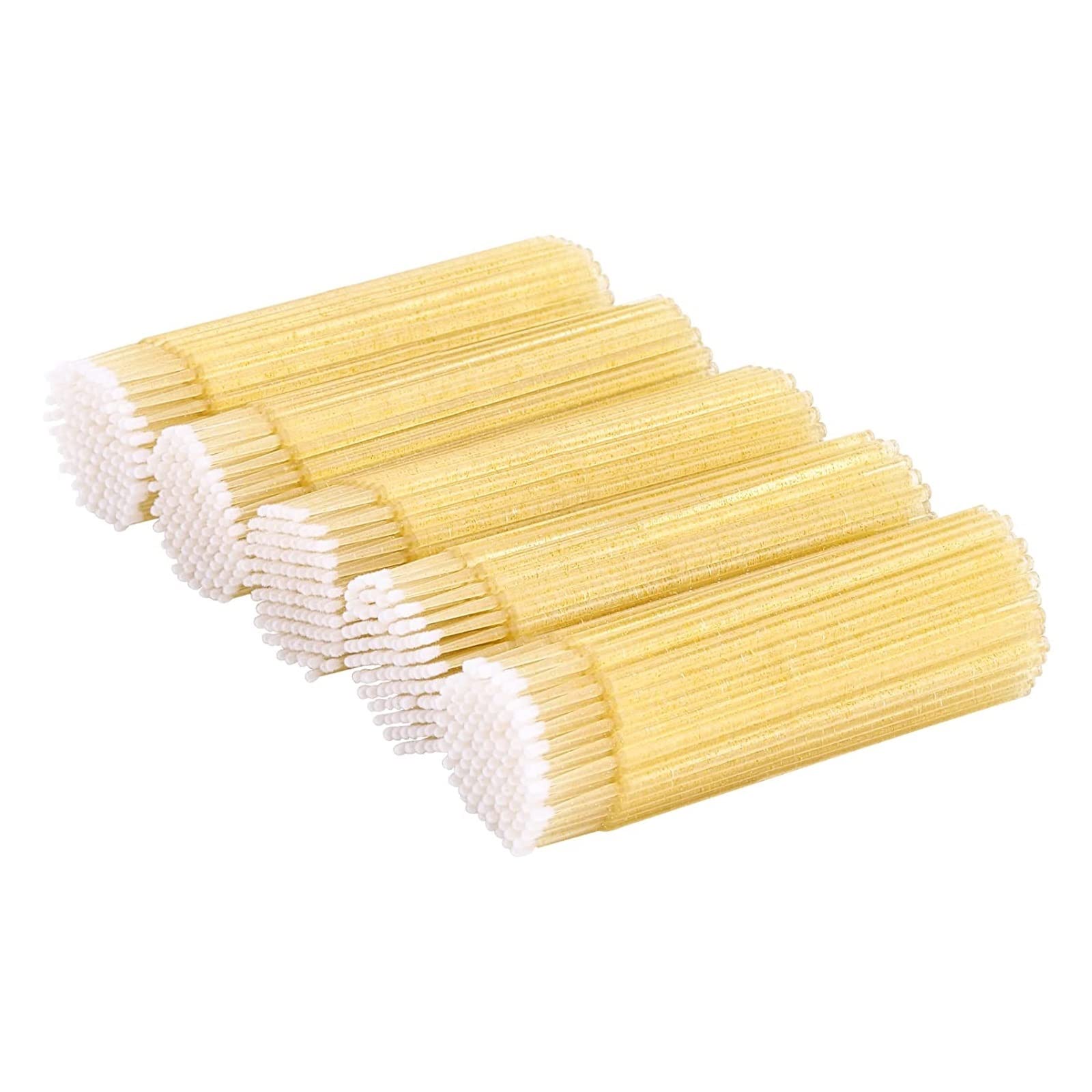 1000 sztuk Micro aplikator Brush Jednorazowe rzęsy Mascara Różdżki do przedłużania rzęs lingli(Color:ŻÓŁTY)