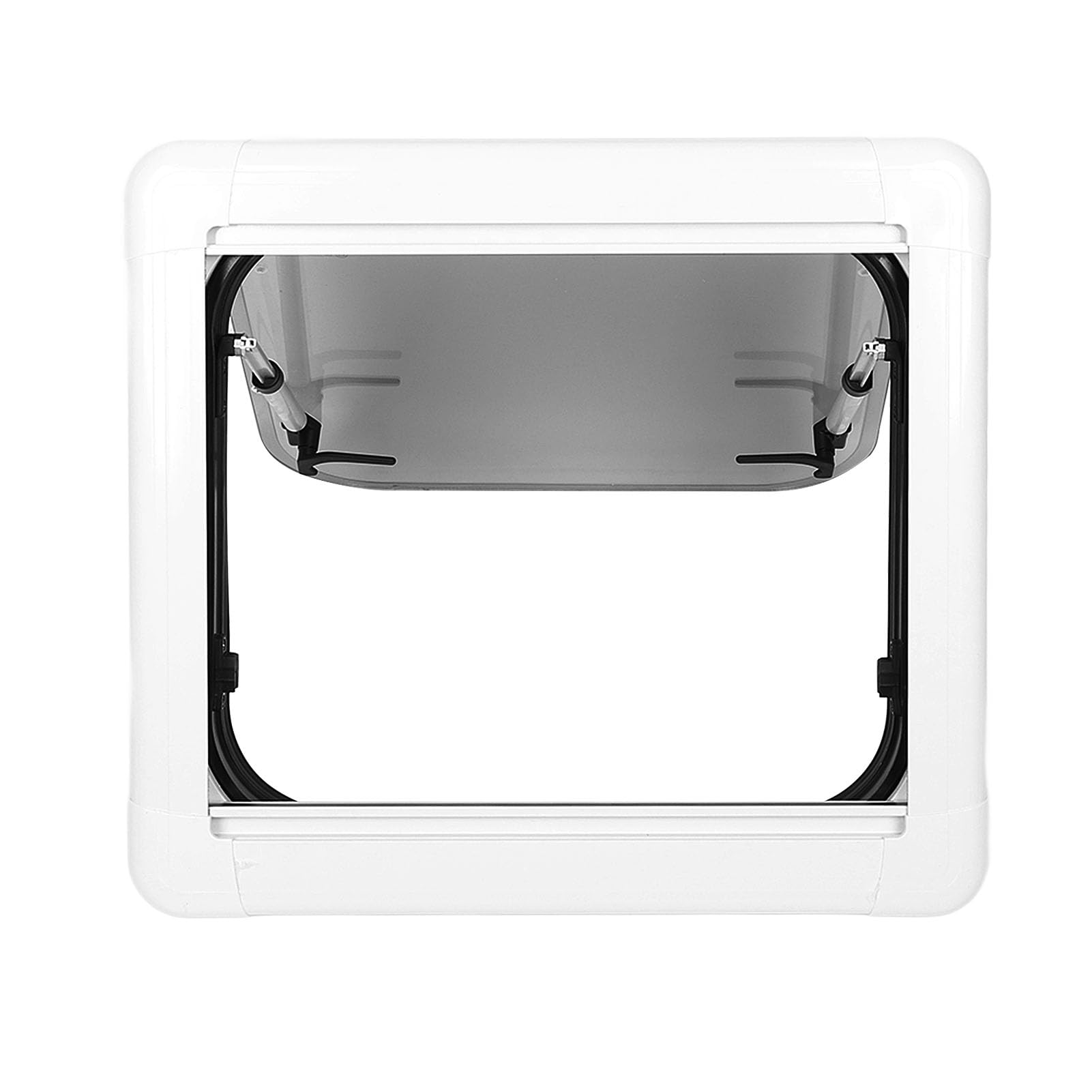 Fenêtre Coulissante pour Camping-Car, Fenêtre d'aération Double Couche en Acrylique 530 X 480 Mm avec Filet Anti-Insectes, Rideau d'intimité, Résistant aux UV, Isolation Thermique et