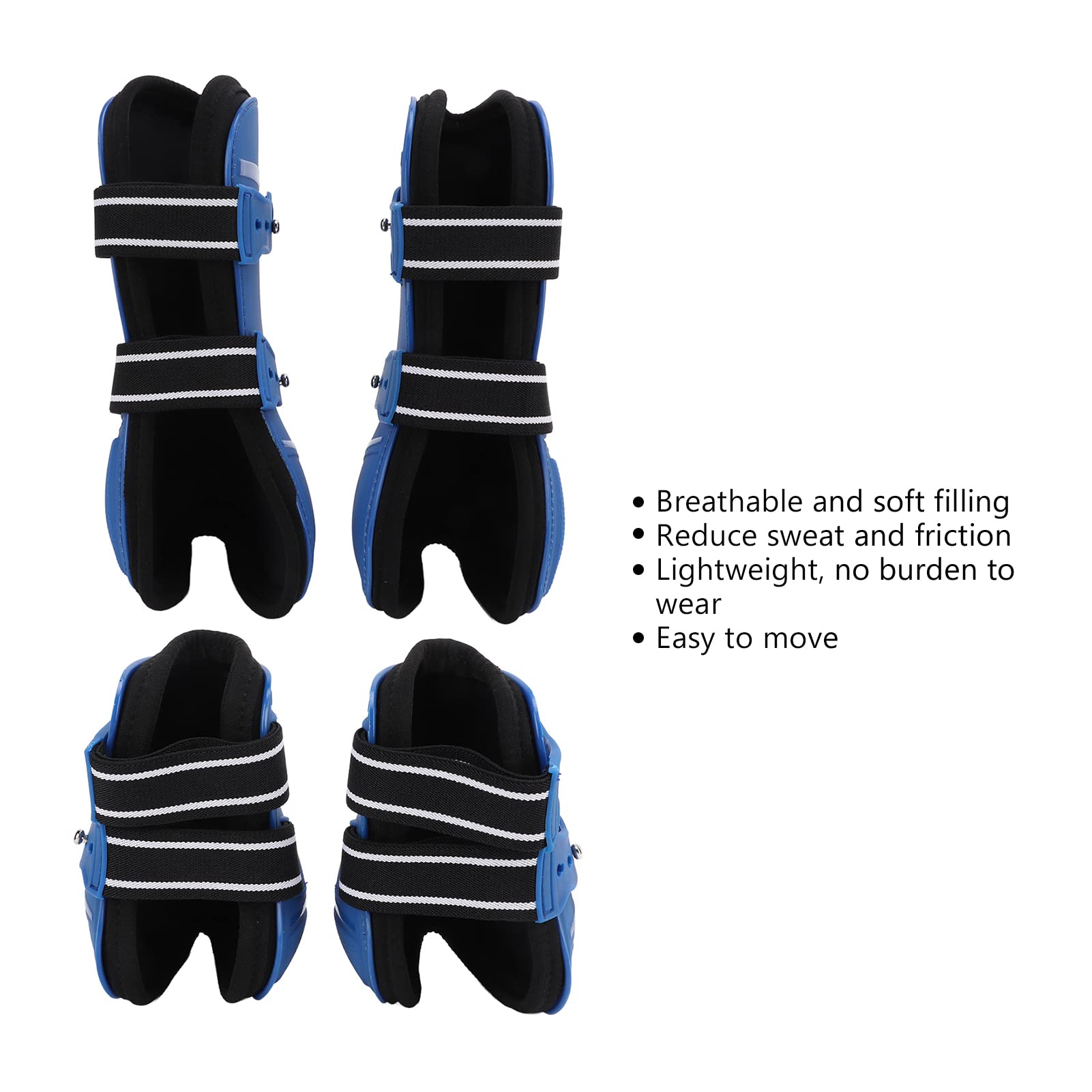 Stivali da cavallo, Paratendini per cavalli, Stivali per zampe di cavallo, Protezioni per le zampe posteriori anteriori ispessite, Elastico in PU traspirante, per equitazione, (Juego de cuatro XL