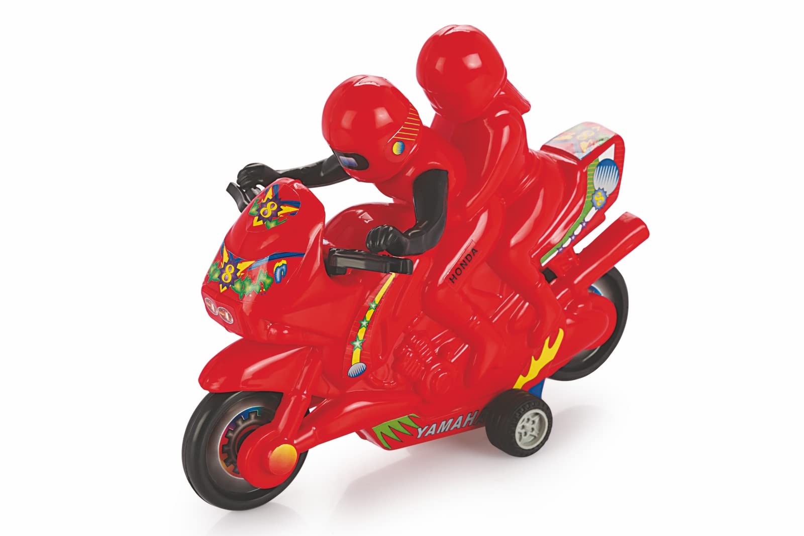 Shinsei Yamaha Bike Maintenance Free Pullback Spring Action Race Toy Gift for Boys 3+ Years. Strong ABS Plastic, NO Sharp Edges, BIS Certified. Pack of 1, Color Red