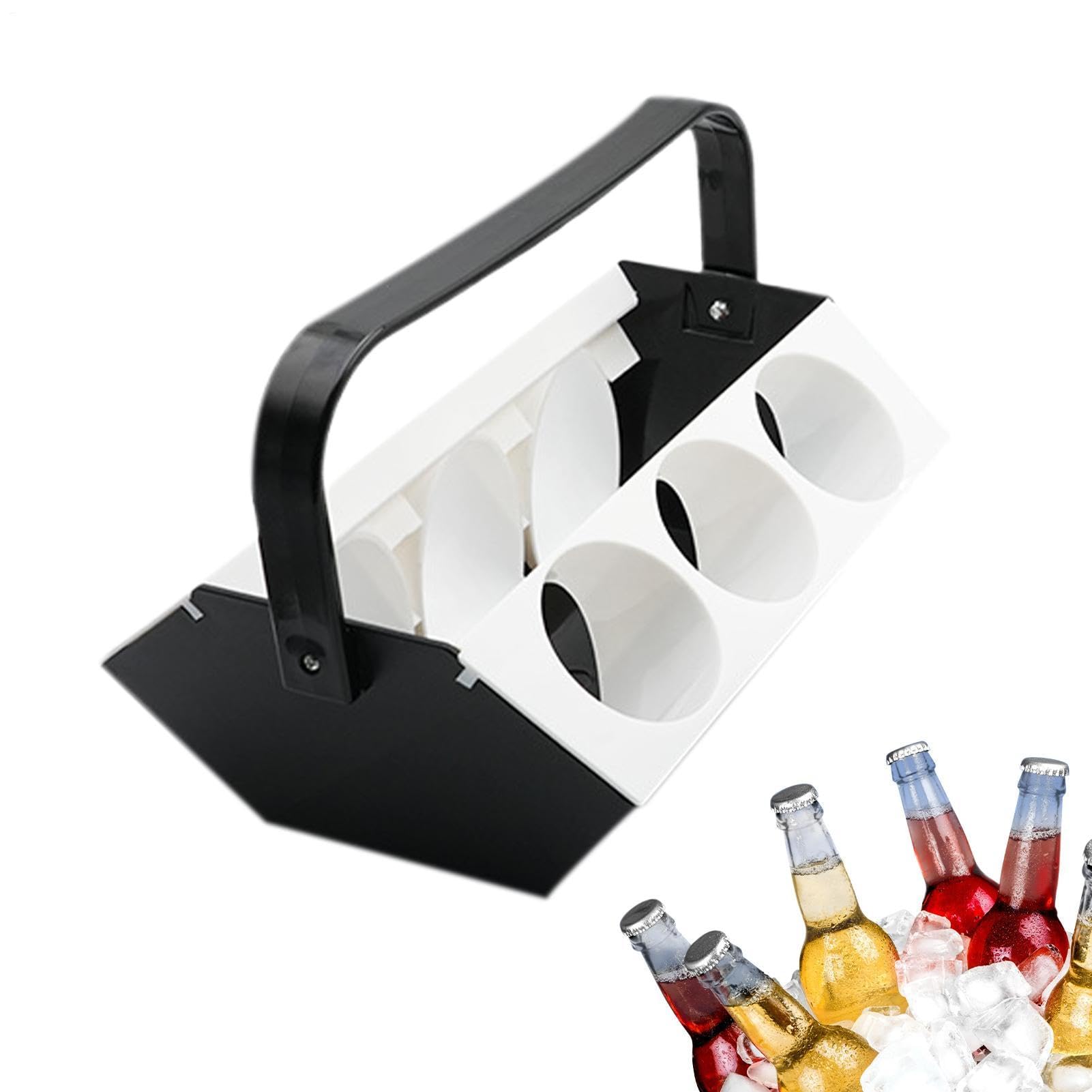 Generisch Porte-gobelet portable avec poignée - Récipient à boissons avec compartiment isotherme - Organiseur de boissons à 6 compartiments - Pour extérieur, voyage, camping, pique-nique, randonnée