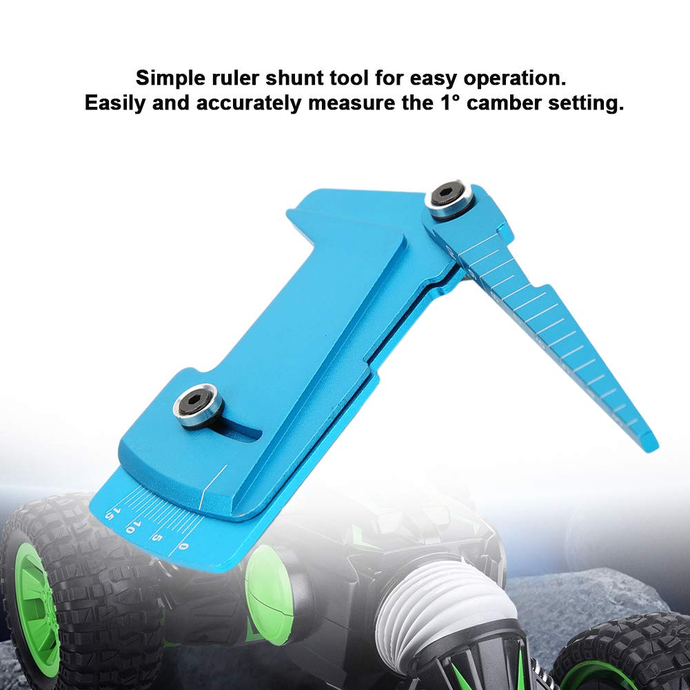Strumento per Auto RC Strumento per Calibro per Auto RC Regolabile per Altezza Auto RC Cerchione per Camber Angolo per Righello Strumento per Smistamento per Giocattoli Telecomandati Auto Fuo(blu)