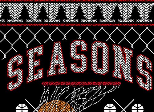 Seasons Swishes Ugly Christmas Sweater (Sweatshirt), Basketball, Hoops, Swish, Sports2
