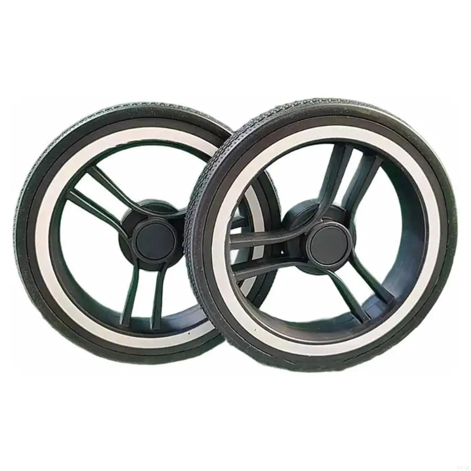 Stroller Wheels Replacement 1Pair Toddlers Stroller Wheel Pram Armrest Handrail Replacement Front Cart Repair(Rear Wheel)