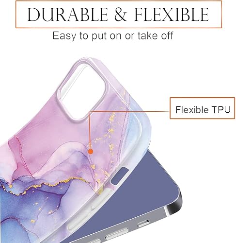 Miniatura 6 de luolnh Funda dorada brillante compatible con iPhone 13, diseño de mármol, a prueba de golpes, delgada, de silicona suave, TPU para iPhone 13 de 6.1