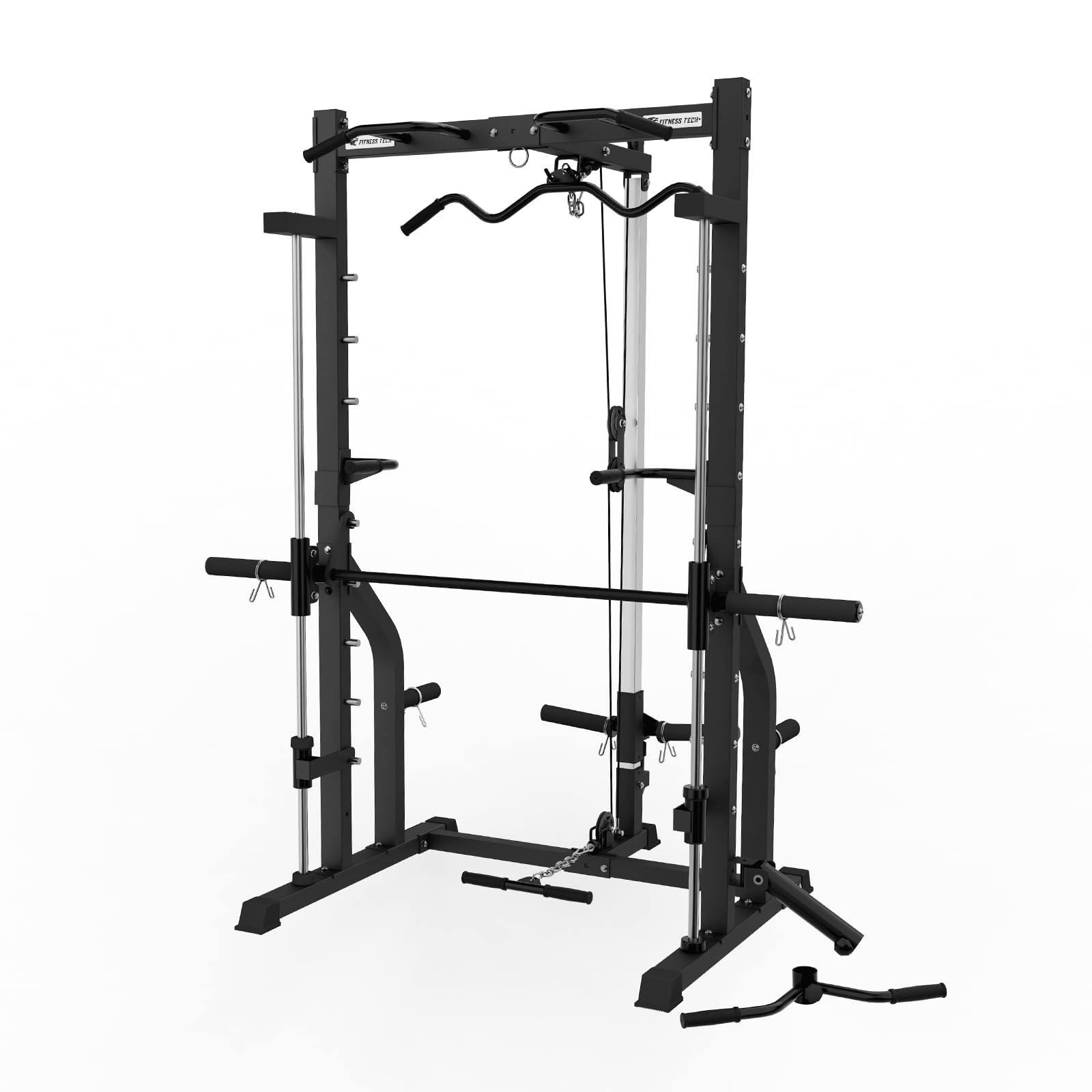Máquina Multifunción Smith Machine S13, Jaula de Poleas, Barra Guiada y Dominadas para Gimnasio en Casa, Ejercicios de Musculación Completa, Soporta hasta 200 Kg