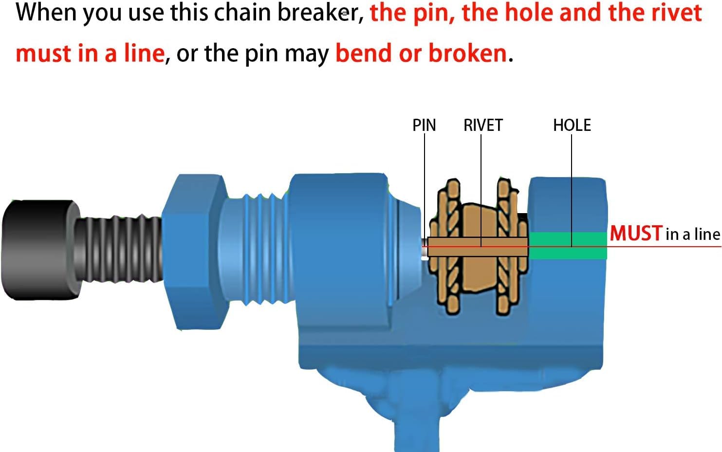 AASONS Motorcycle Sprocket Chain Breaker Chain Removal Drive Splitter Cutter Link Repair Cutter & Riveting Tool Universal for All Types of Cycles Bikes ATV Chains 2