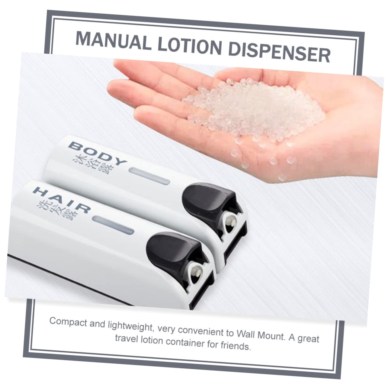 Dispensador de Jabón de Pared Recargable para Ducha y Gel de Ducha Diseño Ligero y Estilo Sencillo, Adecuado para Uso en Casa y Viaje
