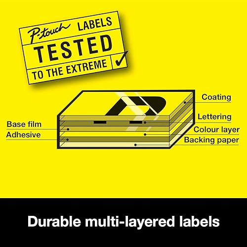 Miniatura 7 de Brother TZe-621 - Cinta de etiquetado, negro sobre amarillo, 0.354 in de ancho x 26.2 ft de largo, laminada, suministros originales de Brother