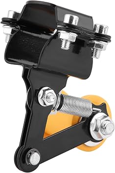 Motorcycle Adjuster Chain Tensioner Roller, Universal Link Length Modified Dirt Pit Bike Chopper with Backup Long Bolts (Black)