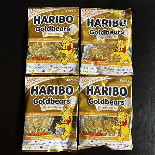Haribo Goldbears sabor piña paquete 4 oz x4 miniatura 1