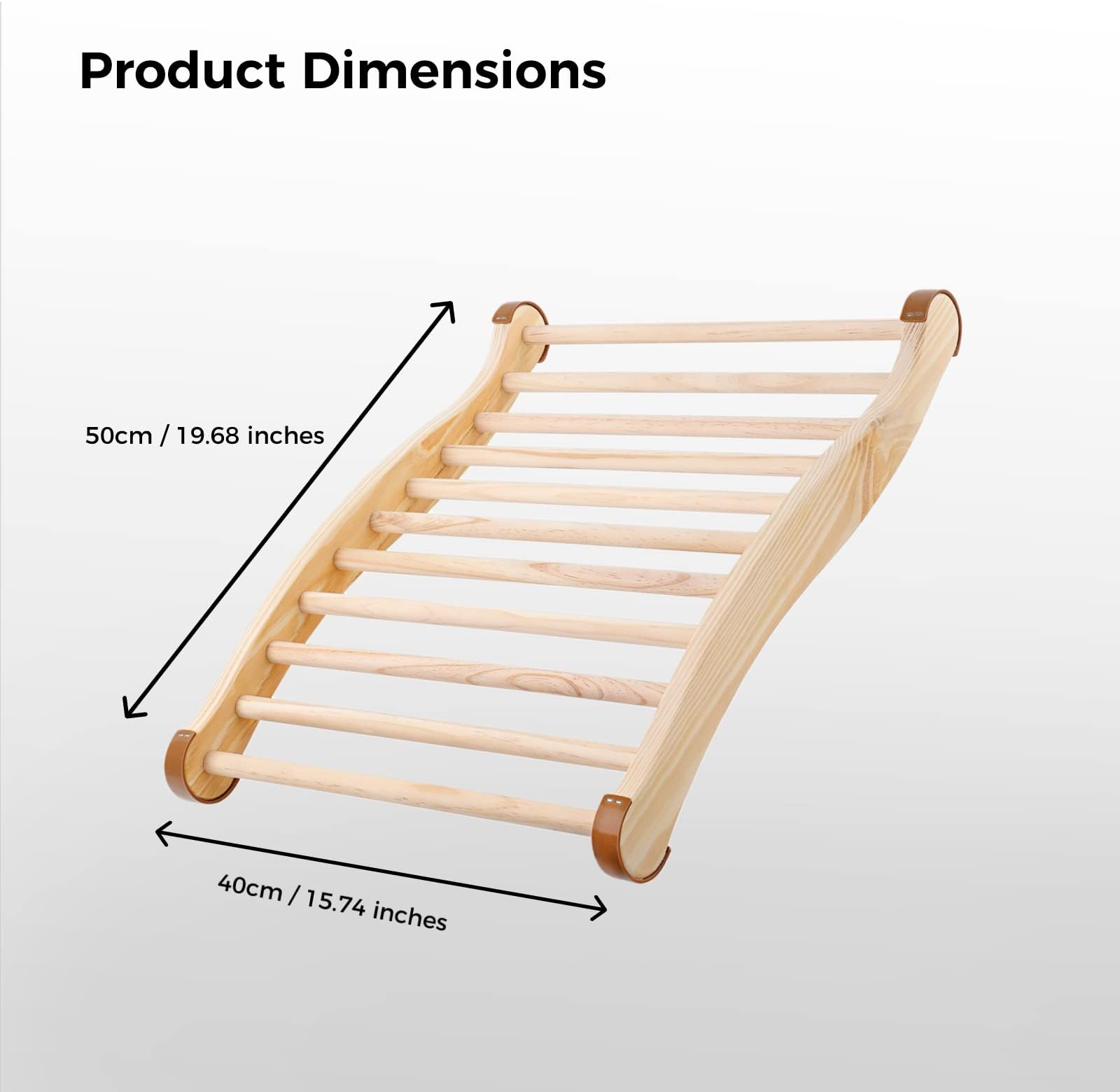 Anjetan Sauna Backrest, Wooden Sauna Backrest No Stains and Comfortable, Ergonomic S-Shape Backrest for Sauna Recovery Wellness Relaxation
