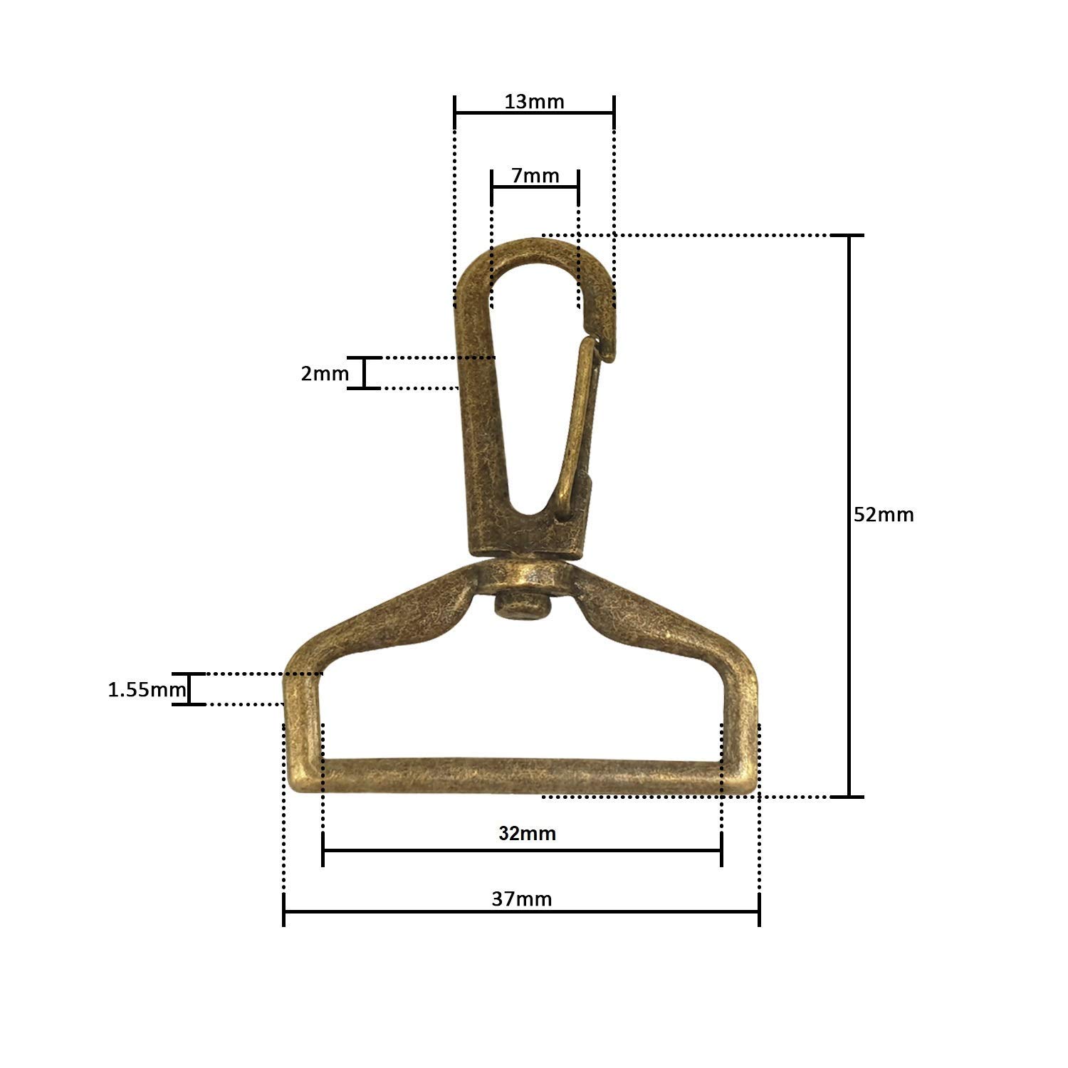 100 Pezzi Ganci Girevoli Per Cordino Moschettone Con Portachiavi, Clip - Foto 6