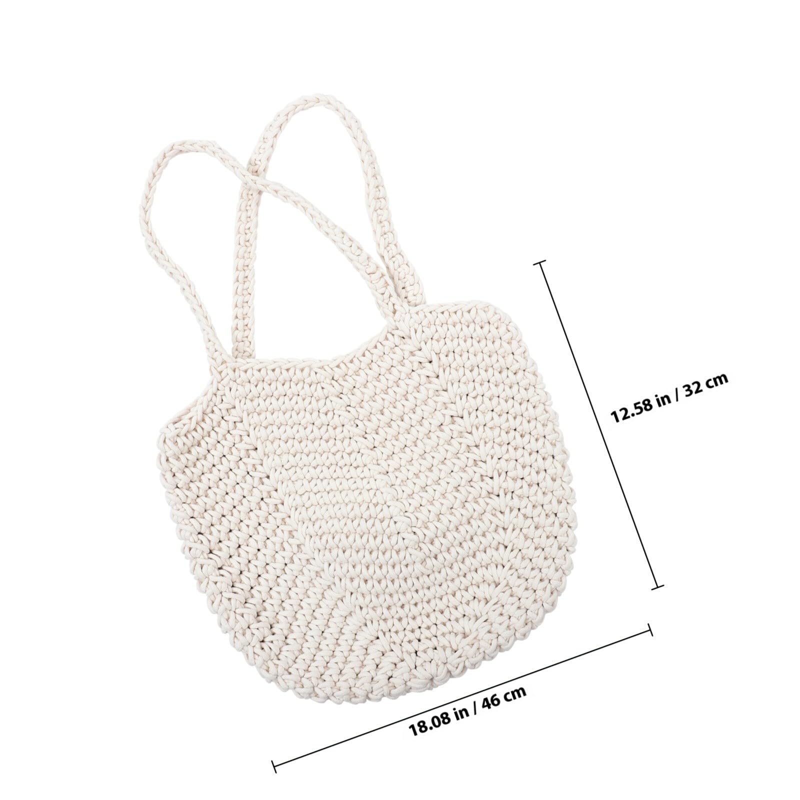Artibetter Borsa da Spiaggia Estiva Intrecciata in Corda di Cotone Bianca Borsa Tote a Tracolla Capiente per Donna Versatile per Vacanze e Vita Quotidiana