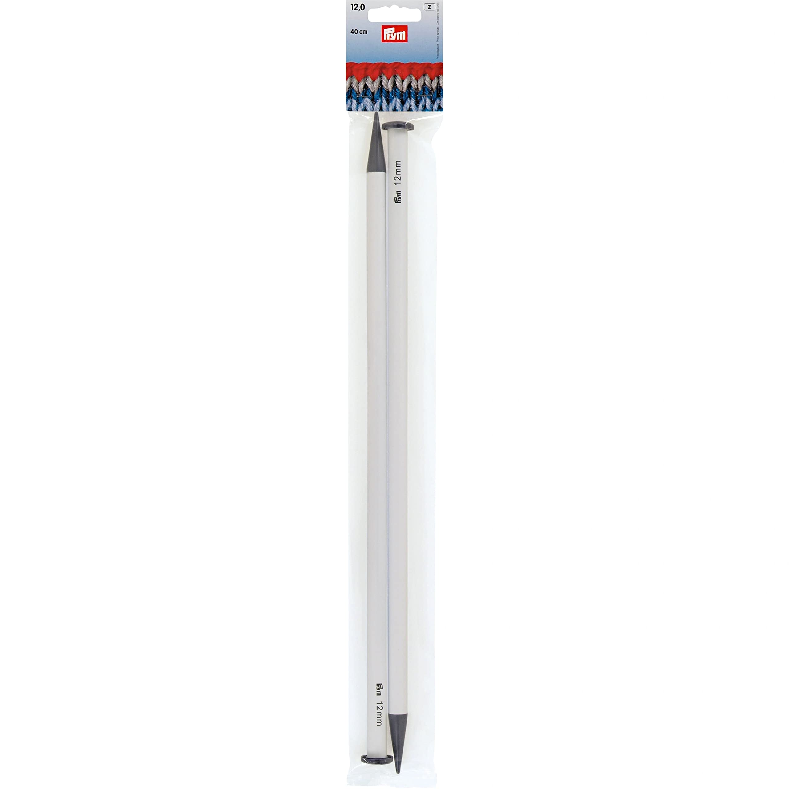 Prym - Plastic Single-Pointed (40cm, 12.00mm) Knitting Needle - 1 Unit, Grey, 48 x 6 x 2 cm