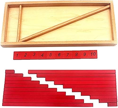 Miniatura 5 de DANNI Montessori - Juguete educativo de matemáticas para bebé, varillas de números pequeños con azulejos de 0.4 a 19.8 pulgadas, 20 unidades,