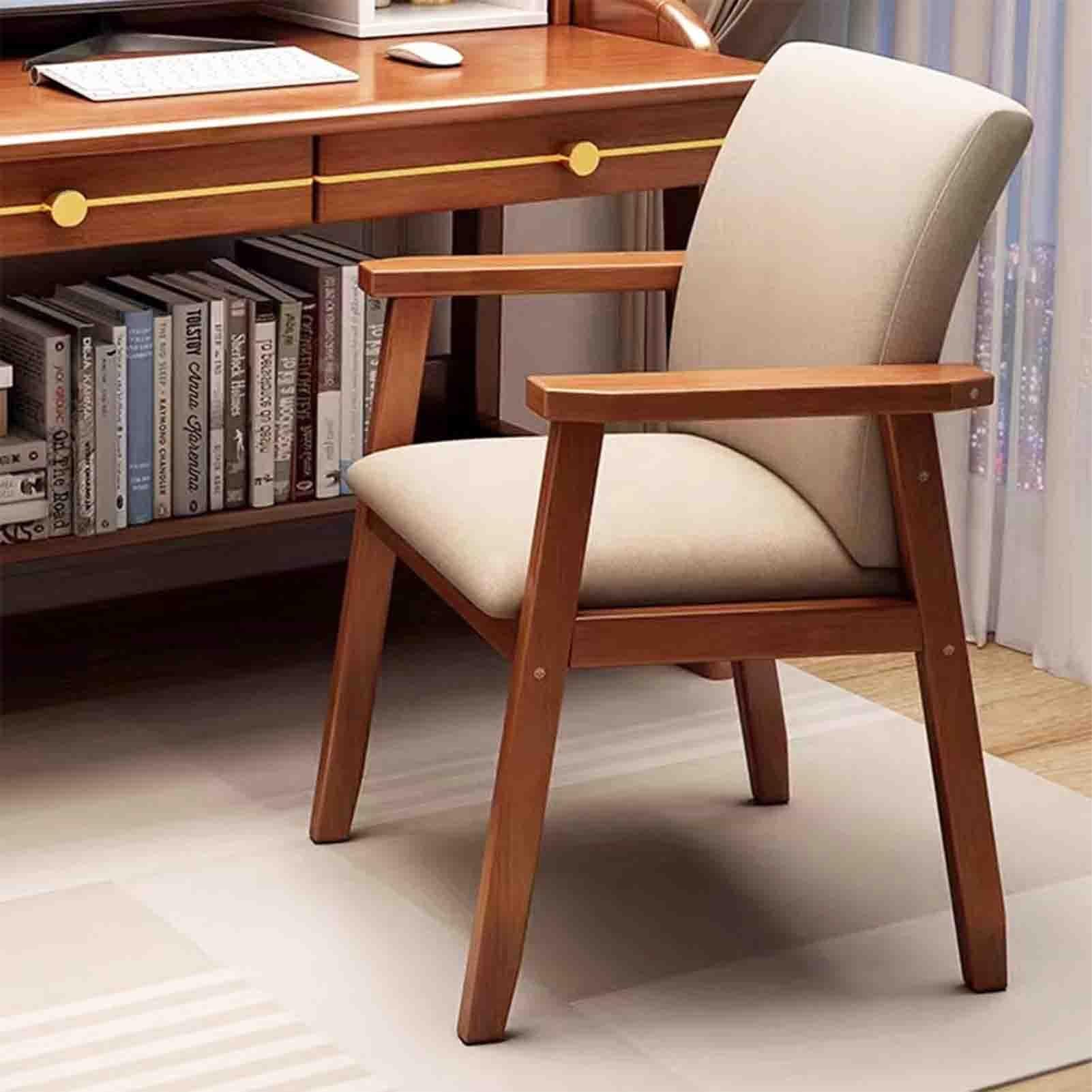 Poltrona ergonomica in legno massello Sedia da ufficio per la casa Sedia da studio per bambini Sedia da computer Sedia da pranzo semplice Levigatura liscia Comfort di seduta Nessun odore (Color : Wal
