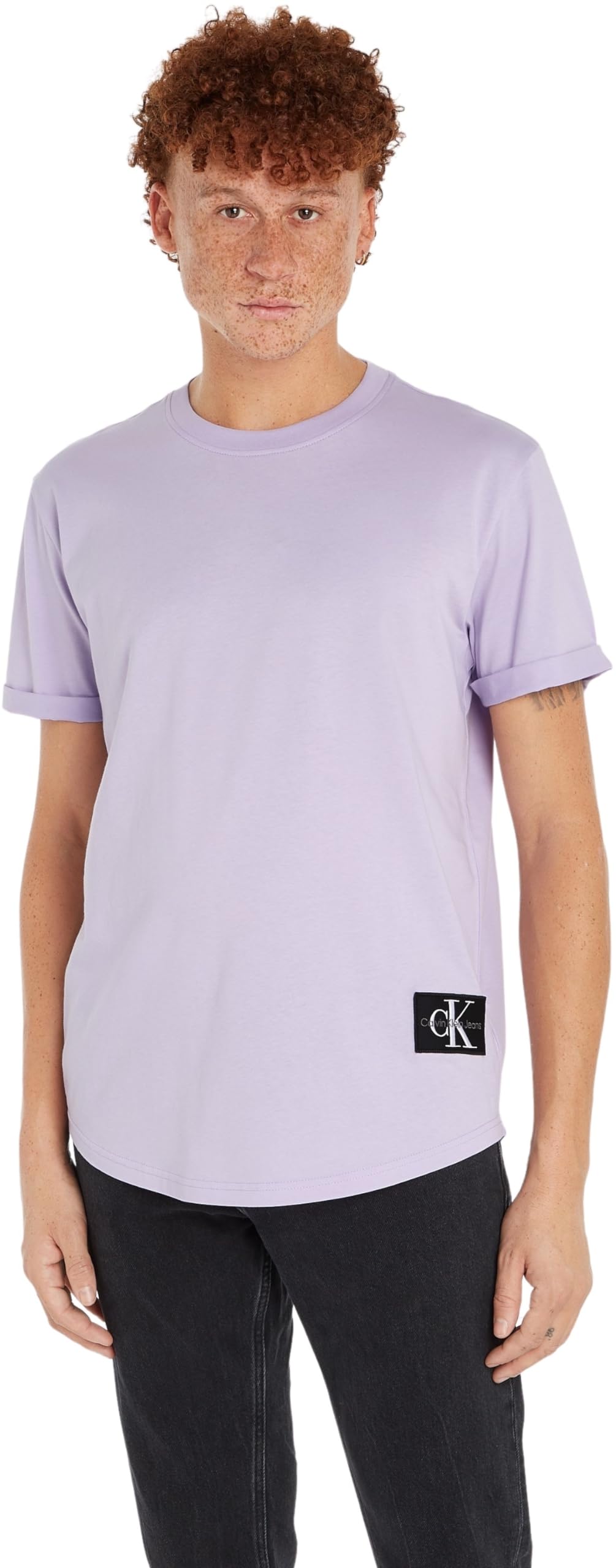 Calvin KleinMen's Badge Turn Up Sleeve S/S T-Shirt