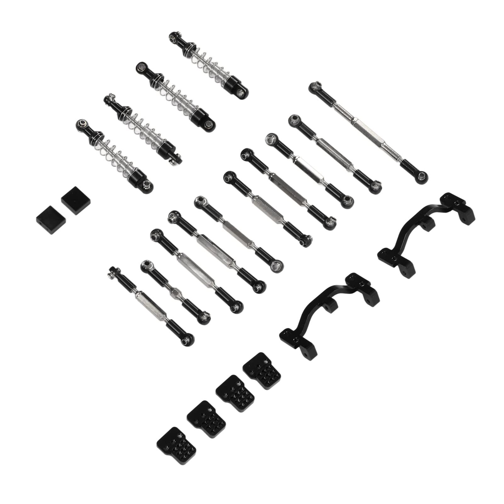 RC Car Upgrade Spare Kit, with Shocks Absorber Pull Rod, for C24 C14 C14K C24K RC Car (Black) Rc Car Pull Rod Kit
