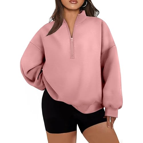 Eytino Plus Size Sweatshirt for Women Half Zip Quarter Zipper Pullover Hoodies Tops(1X-5X)