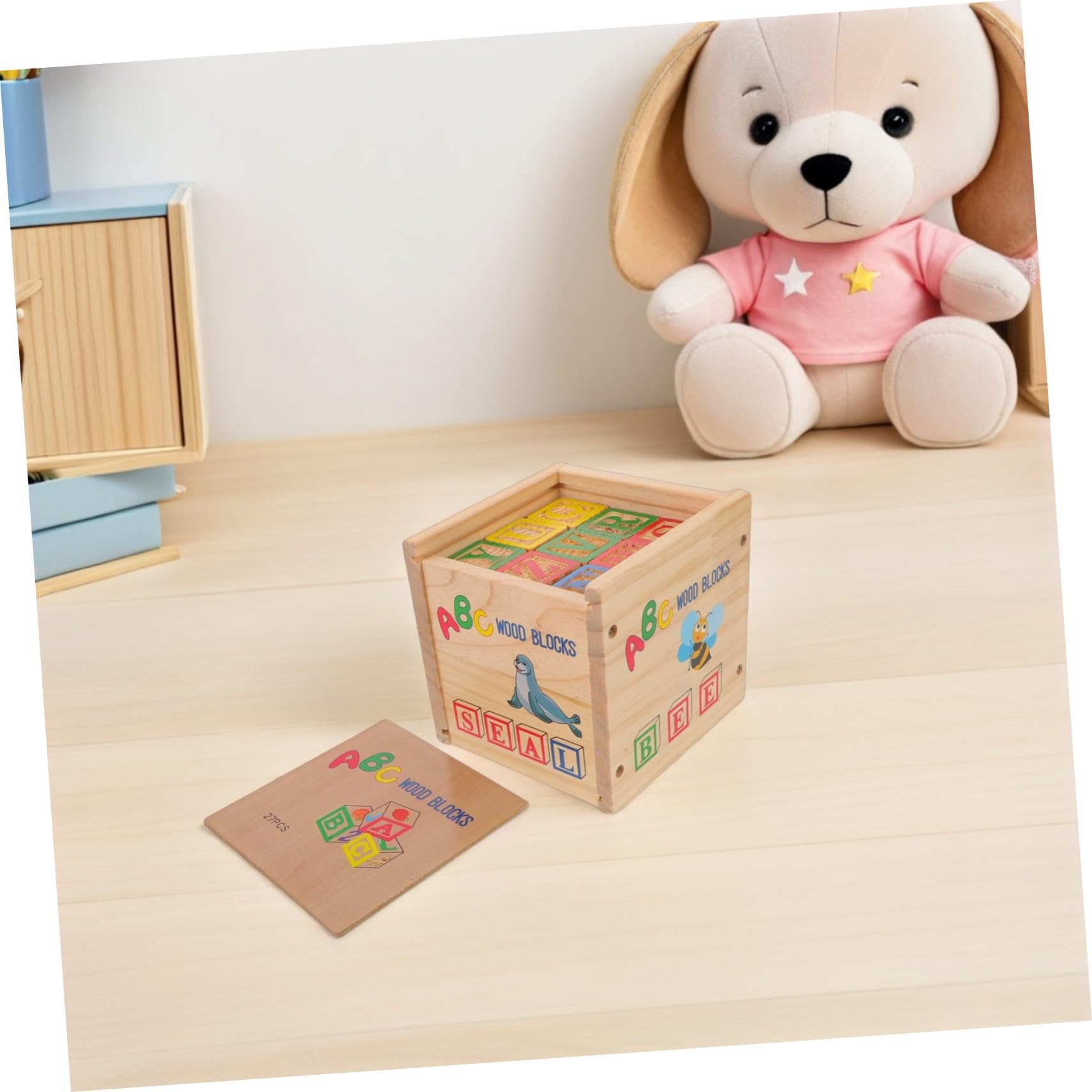 Hohopeti Bloques de Madera para Letras del Alfabeto y Números Mayúsculas Apilables y Coloridos Juguetes Montessori Educativos para Preescolares de Seguro y Natural para Desarrollo y