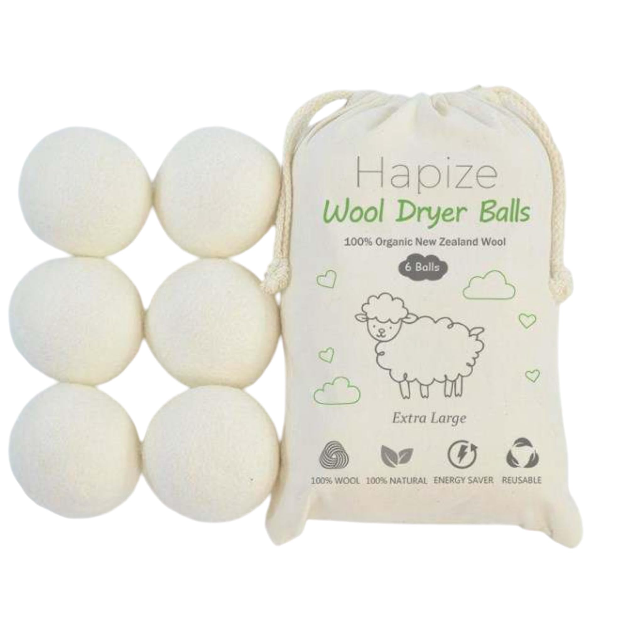 Wool Dryer Ball 6pk White