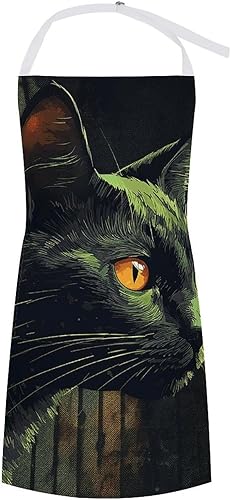 MUSM Apron for Adults - 27.6 X 31.5 Inch, Heavy-Duty Polyester Aprons with Two Large Pockets, Waterproof Peeping on The Wall Kitchen Apron for