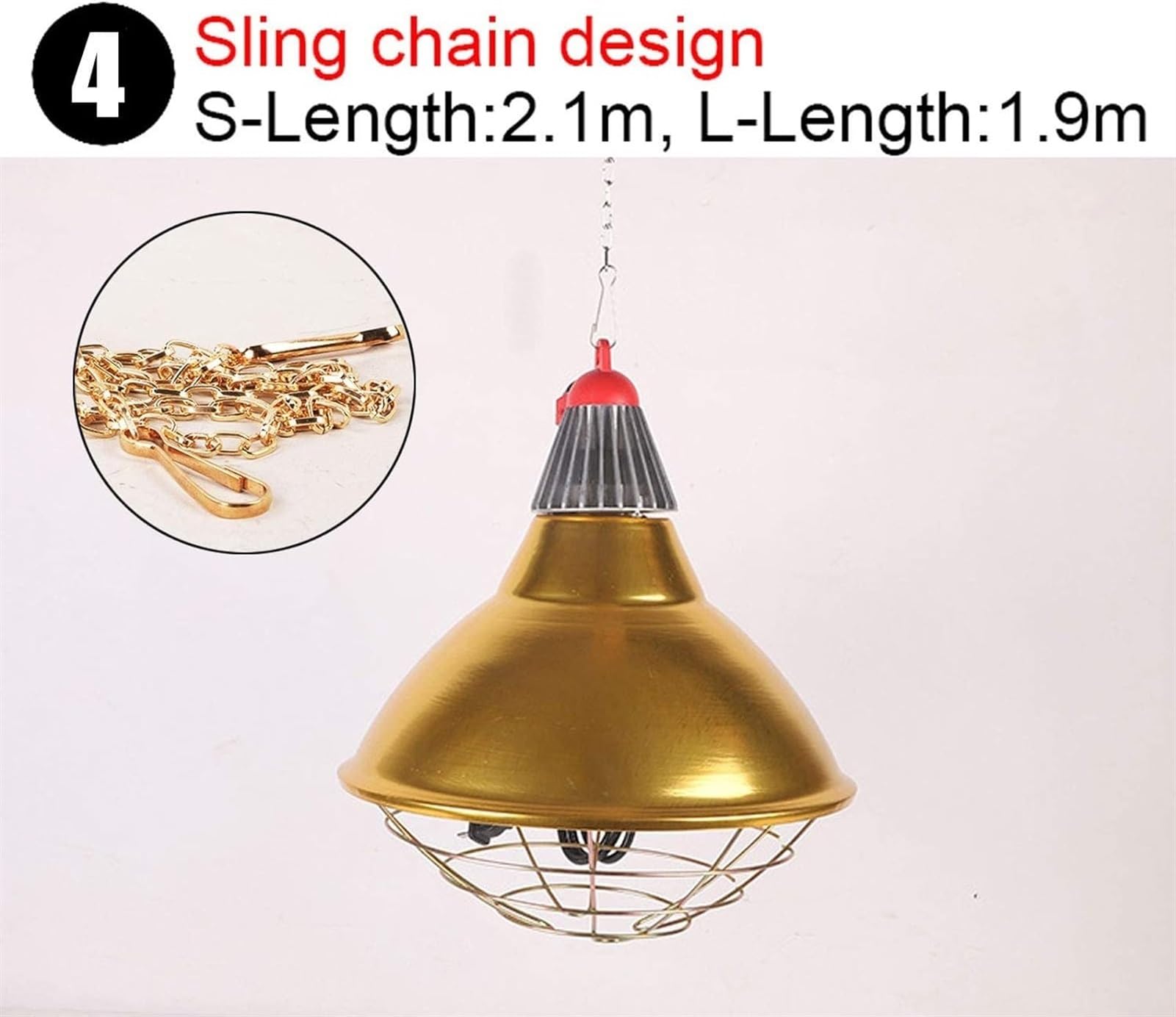 Lampada Riscaldante for Cuccioli, Lampada Riscaldante for Allevatrice di Pollame for Cuccioli, Temperatura Regolabile, Luci Riscaldanti Paralume Invernale in Lega di Alluminio + Lampadina Riscaldante