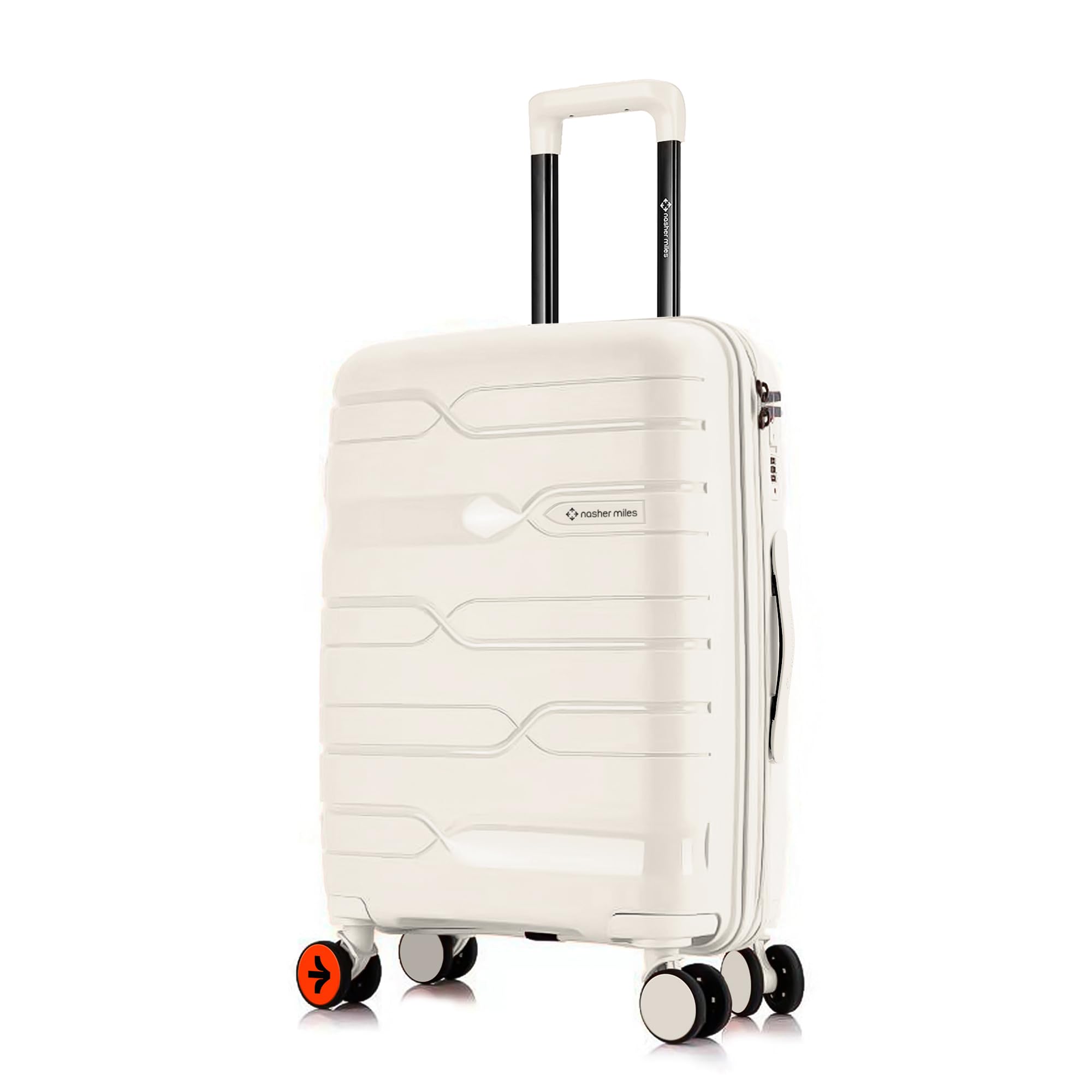 Paris Hard-Sided Spinner Polypropylene Check-in Luggage White 24 inch |65cm Trolley Bag