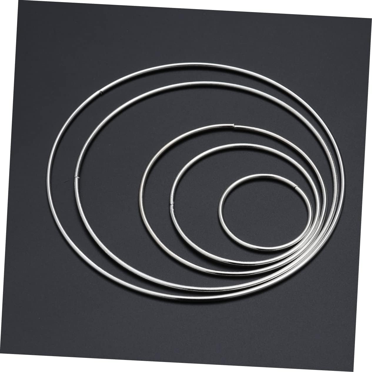 5pcs Electroplated Silver Metal Ring Dreamcatcher Craft Ring for Decorations
