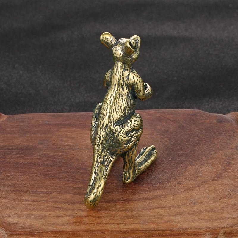 Figuritas mini canguro vintage de latón, set 3 piezas miniatura 5