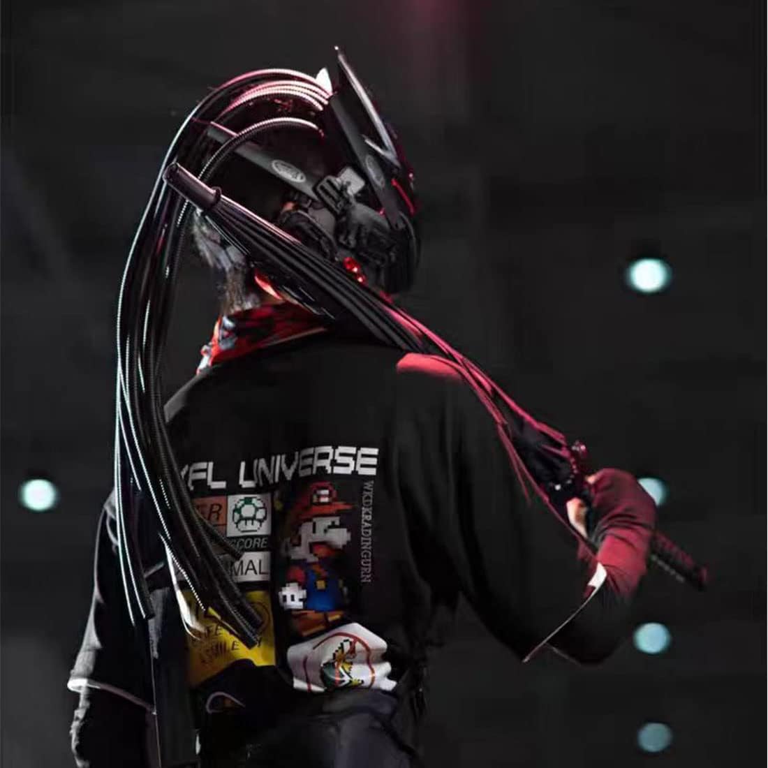 Future Punk Mechanical Mask, Tech Role-Playing toy, Mens DIY Electronic Screen Phantom Sound Mech