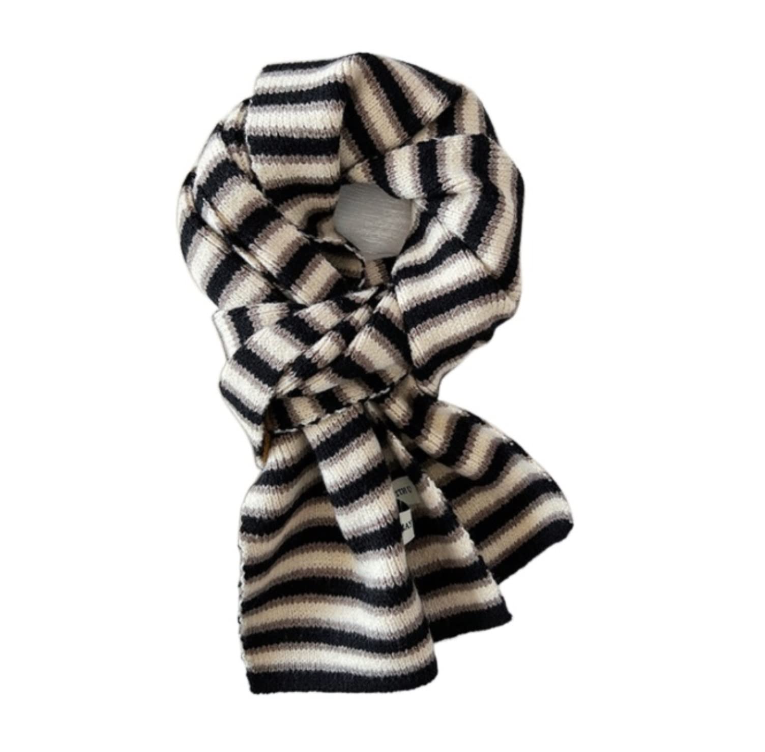 Fular Mujer Bufanda Bufanda De Invierno De Punto A Rayas Cuello Cálido Suave A Juego para Niñas Chal Mujer Fiesta (Color : B, Size : 150 * 22cm)