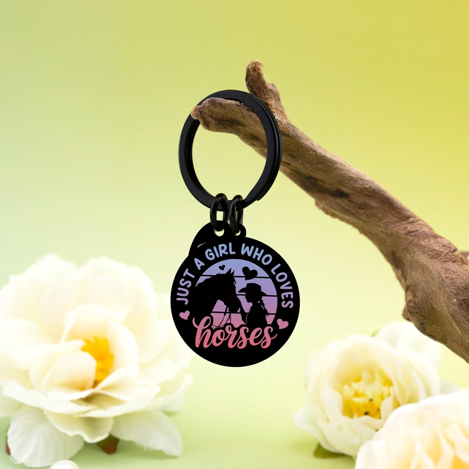 Horse Keychain Horse Gifts for Women Girls Daughter Friend Horses Lover Horseshoe Keychain for Birthday Christmas Graduation Just a Girl Who Loves Horses - Image 4