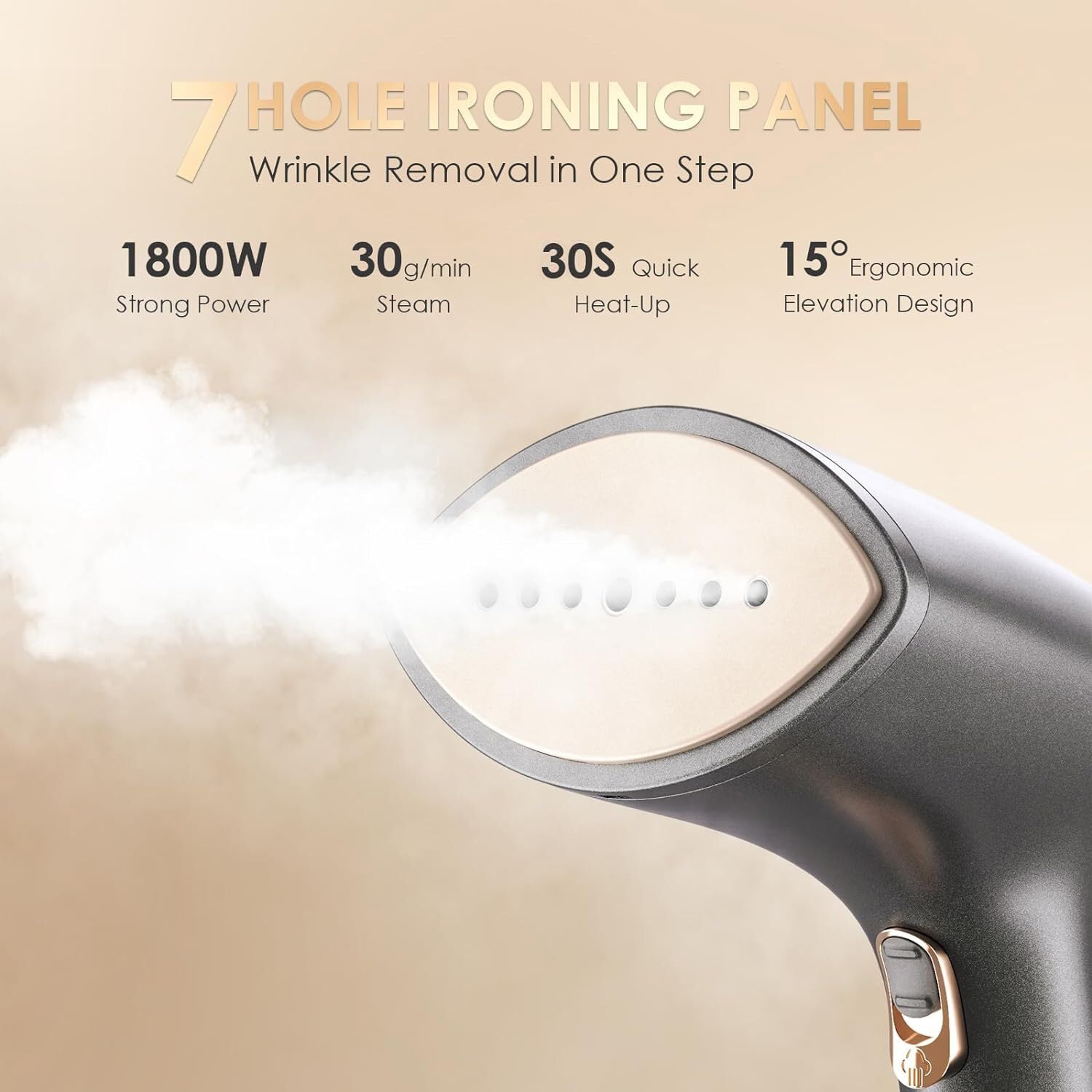 Lithomy Ferro da Stiro Verticale, 1800W Stiratore Verticale, Riscaldamento Rapido 20s, Ferro da Stiro a Vapore con LCD, Ferro da Stiro 2 in 1 con Spazzola e Guanti Isolanti, Serbatoio Acqua 300ml