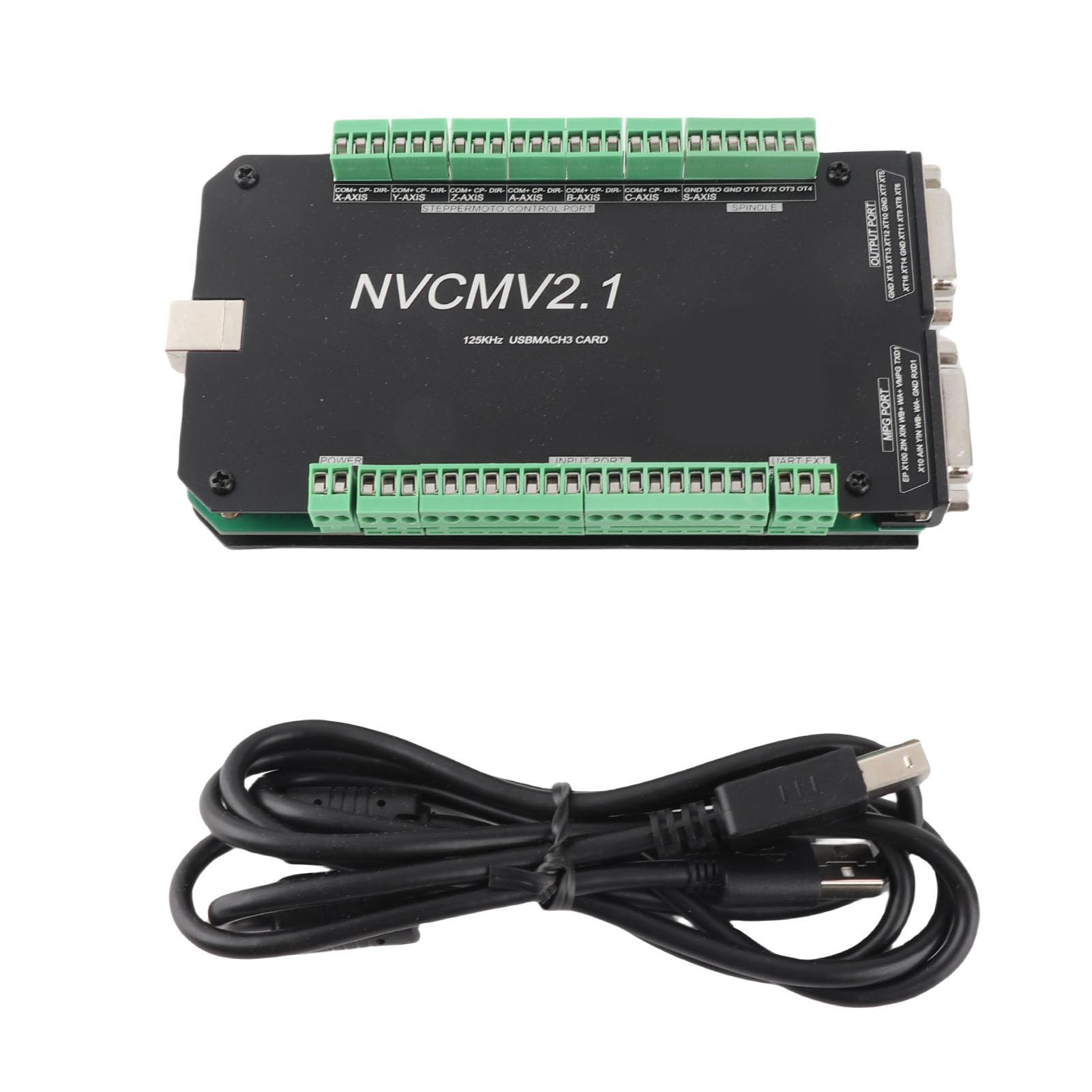 6 Axis CNC Controller Motion Control Card, USB Interface, Aluminum Alloy Enclosure - PWM Spindle Control, Programmable I / O, Ideal for Stepper Motor Systems