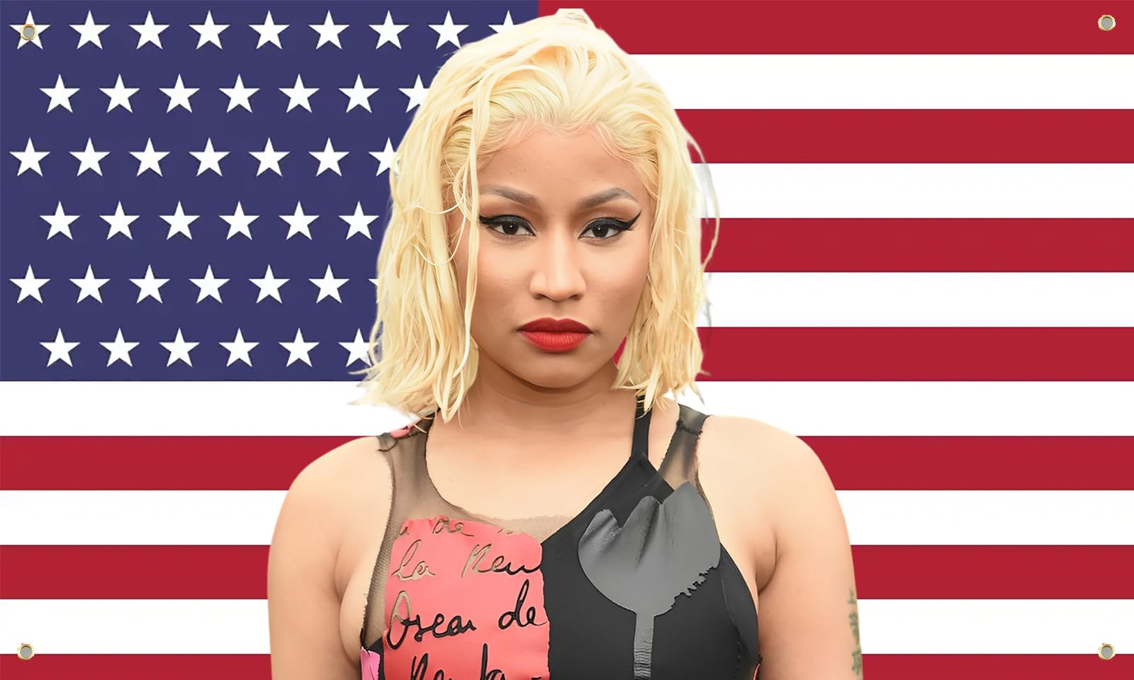 Photo 1 of Vrogadso Nicki Minaj Flags Banner 3X5 Feet for Outdoor Indoor Home Garden House Decor Durable Flag With 4 Grommets