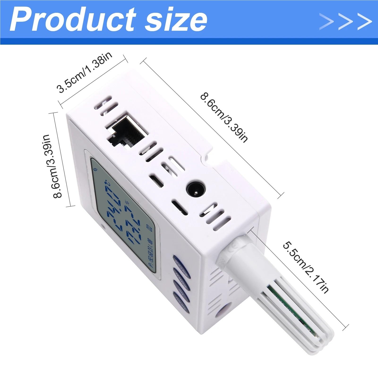 Il trasmettitore Ethernet di temperatura e umidità supporta il protocollo UDP/SNMP e l'alimentazione Poe con sensore Sht30 esterno